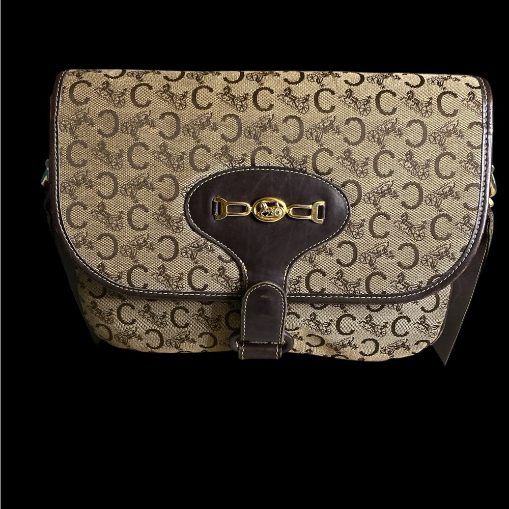 Celine Vintage  Leather and Canvas Shoulder Bag - Picture 14 of 14